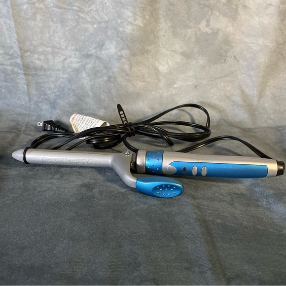 BaByliss PRO Spring 1" Curling Iron Blue Professional Hair Care Adjustable Heat - Picture 1 of 9